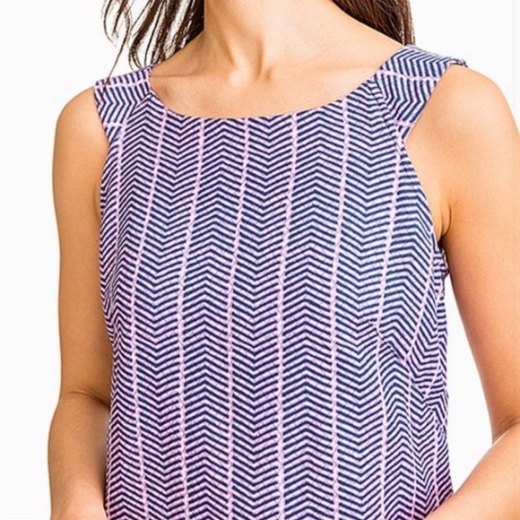 NWT SOUTHERN TIDE Audrey Chevron Ikat Mini Shift Dress Blue Night, Size 2 - Picture 4 of 8